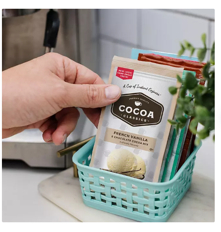 34 packets of premium Land O' Lakes cocoa mix   

