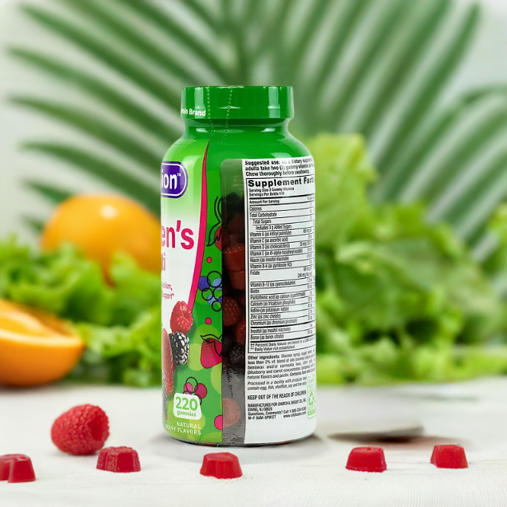 Woman taking Vitafusion Women's Multivitamin Gummies for daily wellness