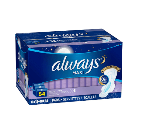 Always Maxi Extra Heavy Overnight Pads - Unscented, 54 Count - Wakil Ahmed