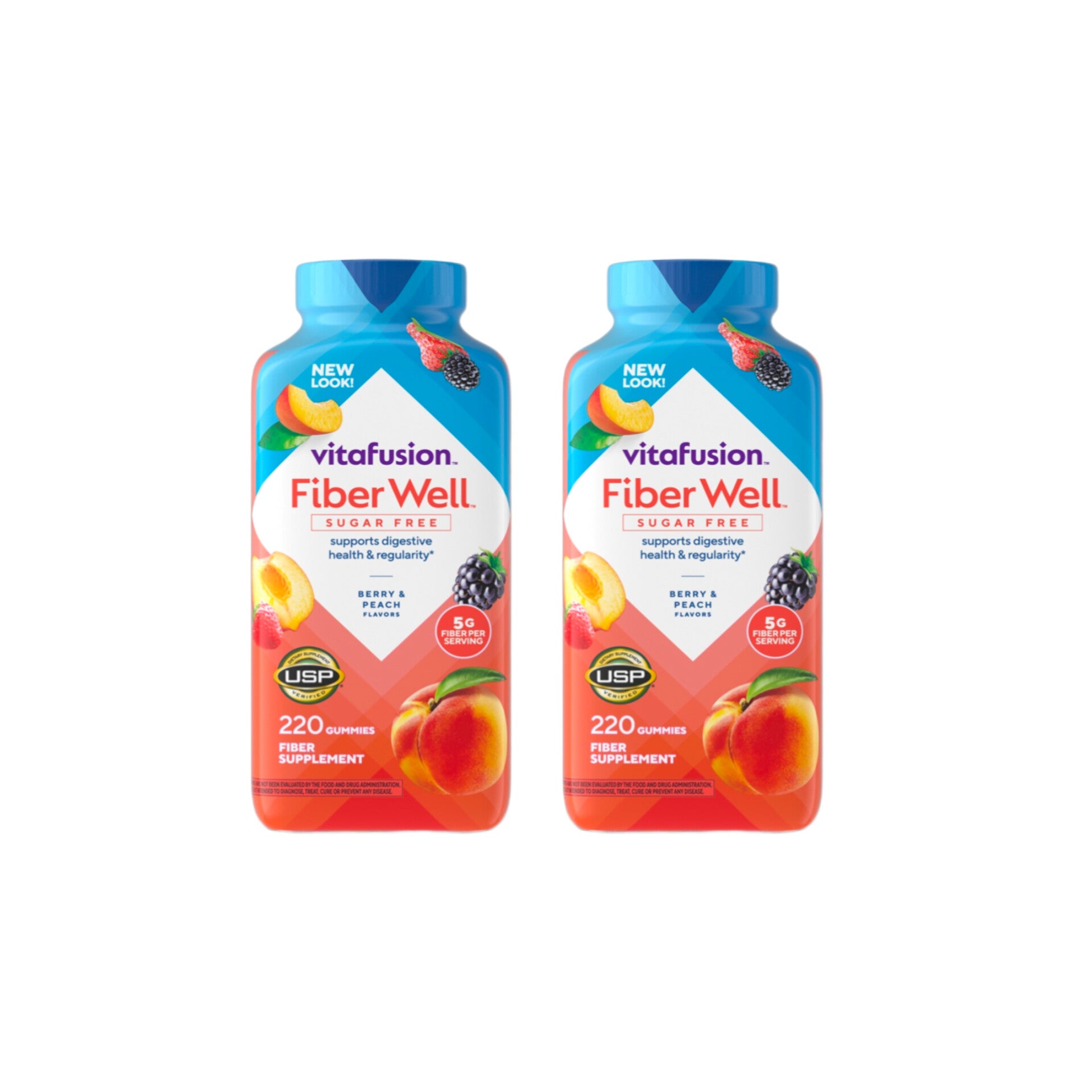2-pack of Vitafusion Sugar-Free Fiber Gummies, 220 count per bottle – Digestive health supplement by Wakil Ahmed LLC, available at wakilahmed.com
