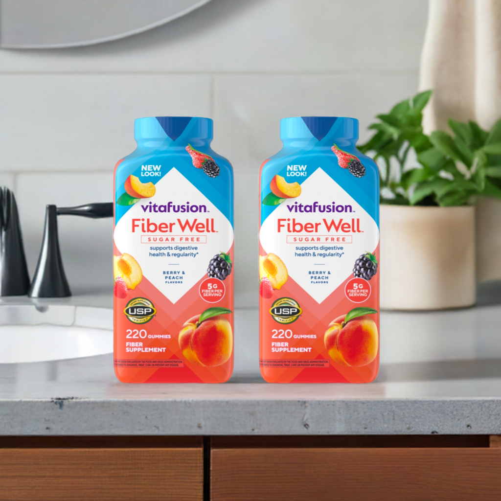 2-pack of Vitafusion Sugar-Free Fiber Gummies, 220 count per bottle – Digestive health supplement by Wakil Ahmed LLC, available at wakilahmed.com